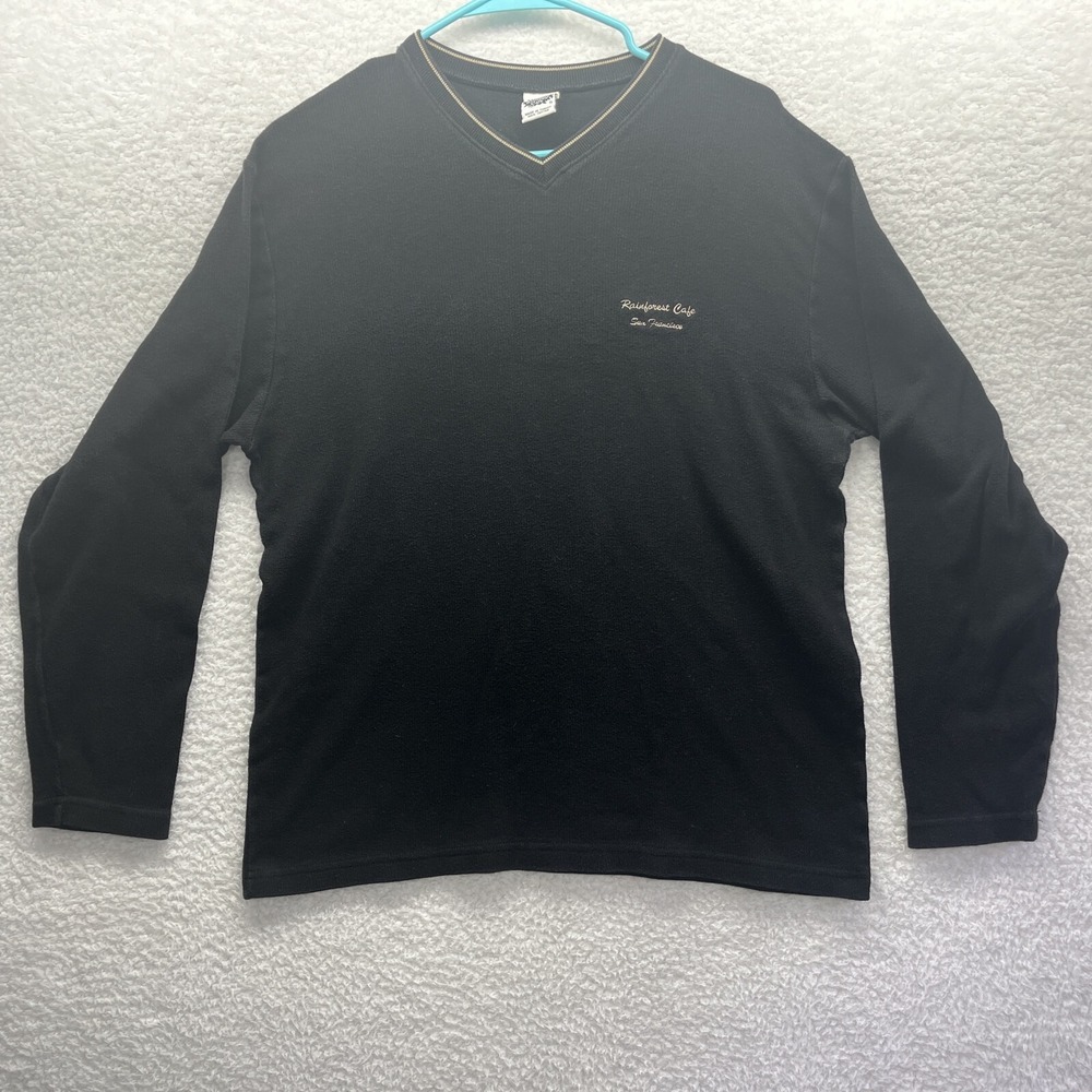 Rain Forest Cafe Shirt Mens Small Black San Francisco Souvenir pull over casual